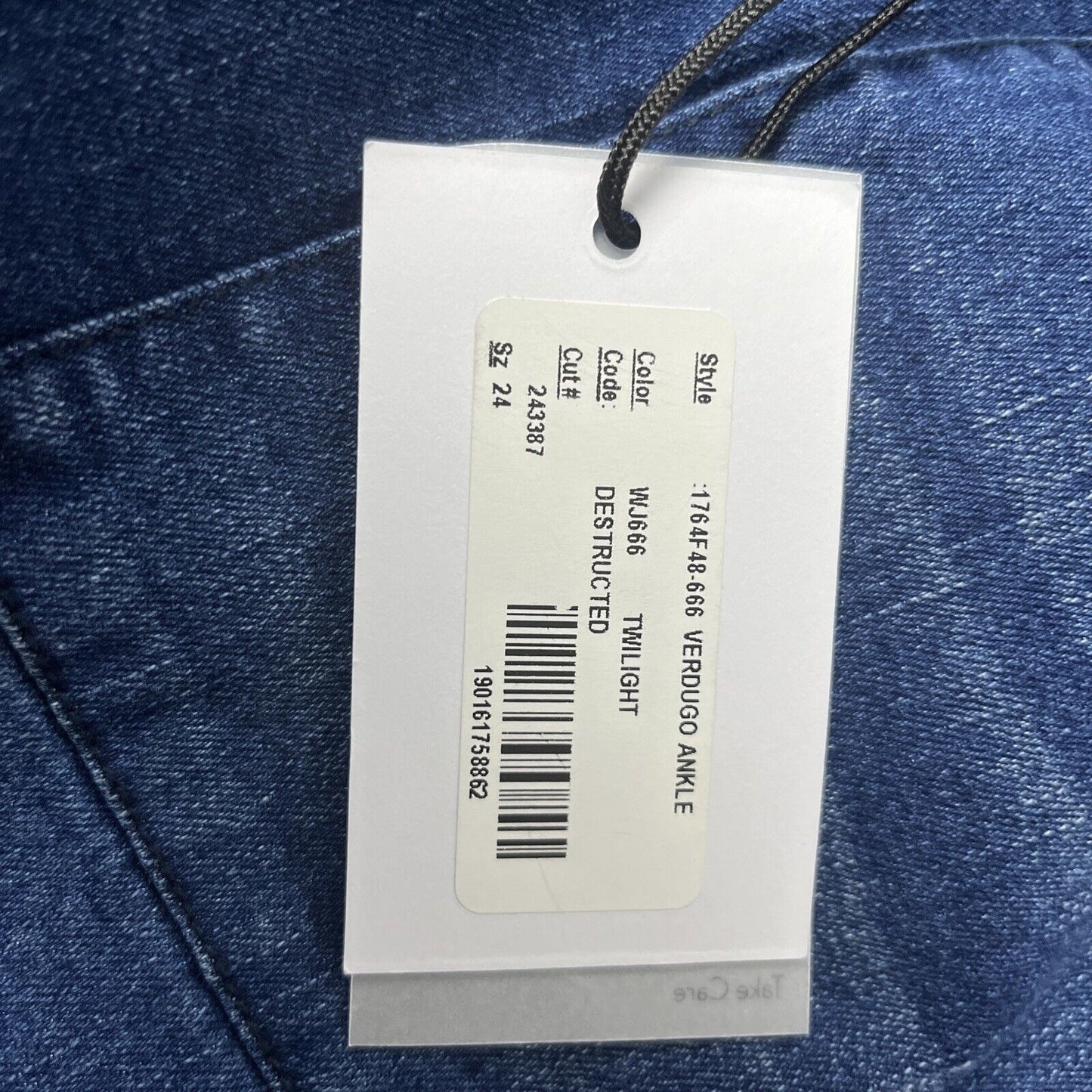 Paige Jeans Womens Size 24 Small Blue Verdugo Ankle Flo Destructed Mid Rise