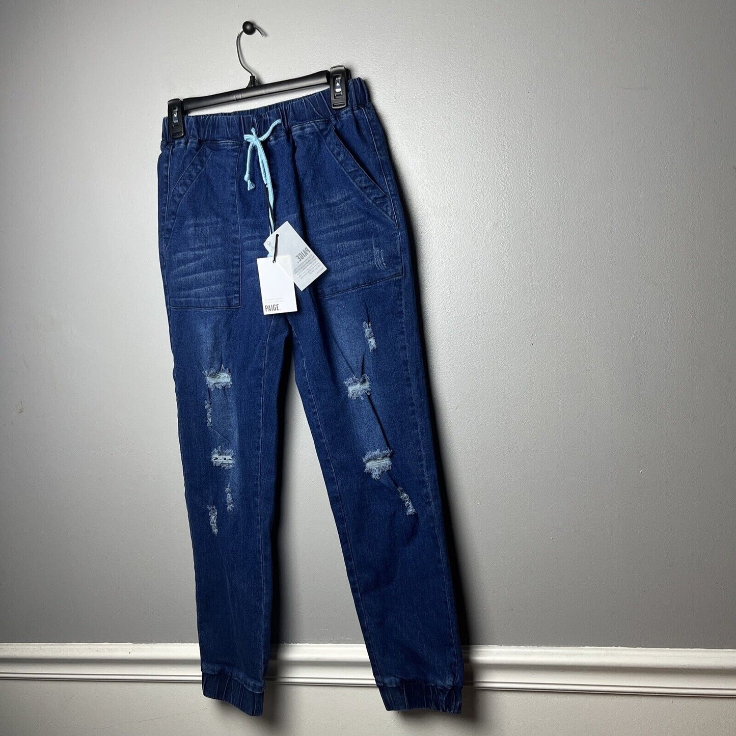 Paige Jeans Womens Size 24 Small Blue Verdugo Ankle Flo Destructed Mid Rise