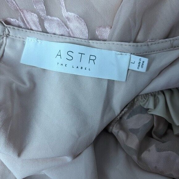 ASTR the Label Puff Sleeve Monarch Midi Dress Size L Pink NWT