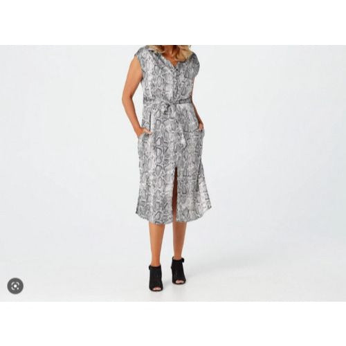 Bishop Young Button Down Belted Dress (Python, 3XP) A377231