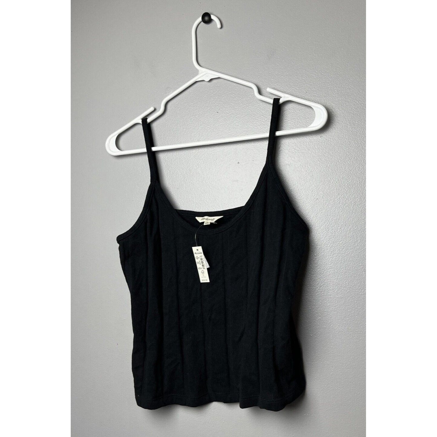 Madewell Ribbed Sweater-Knit Anytime Cami Top Size Medium Black
