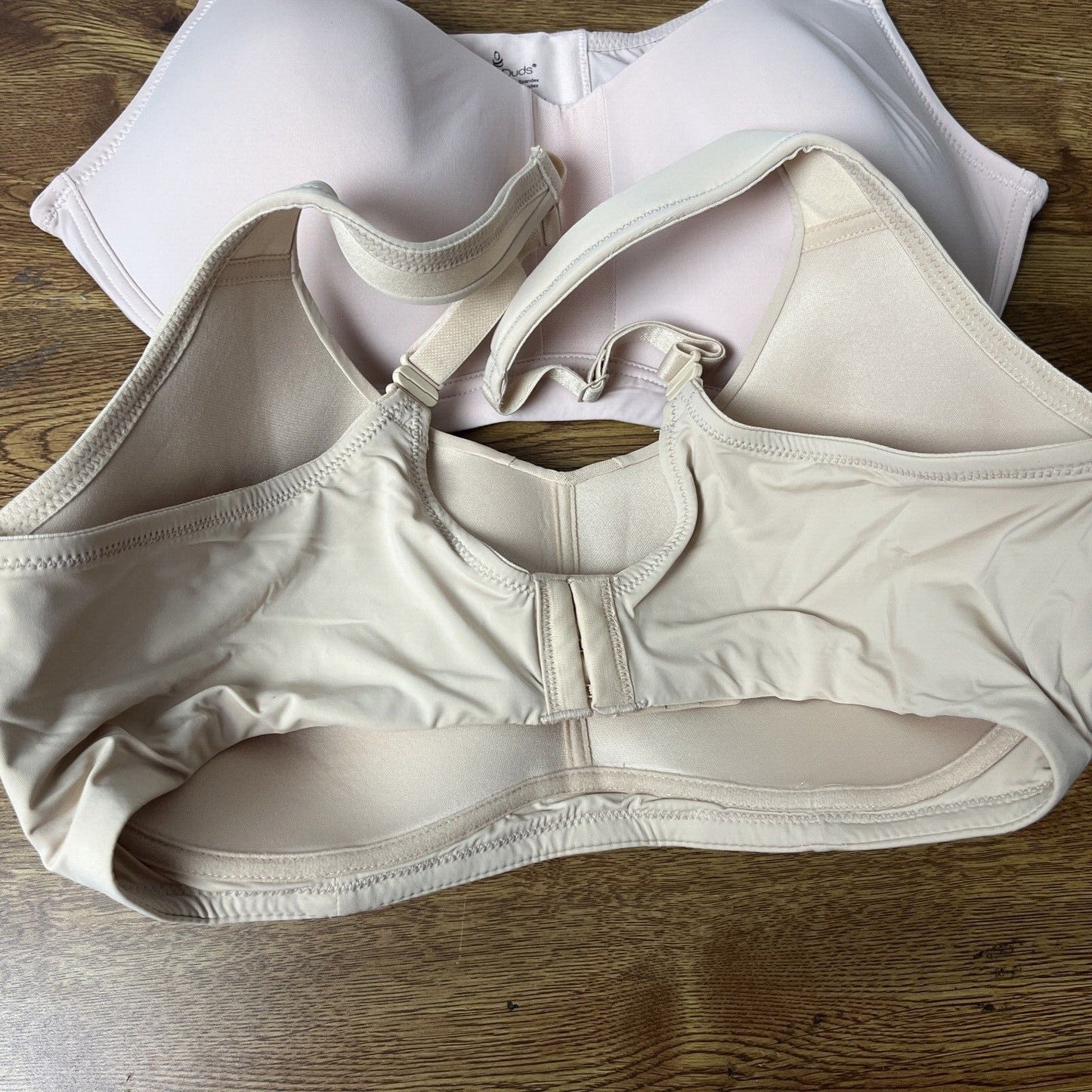 Cuddl Duds Sz L One Size Set of 2 Smooth Micro Lightly Lined Bra Pink and Beige