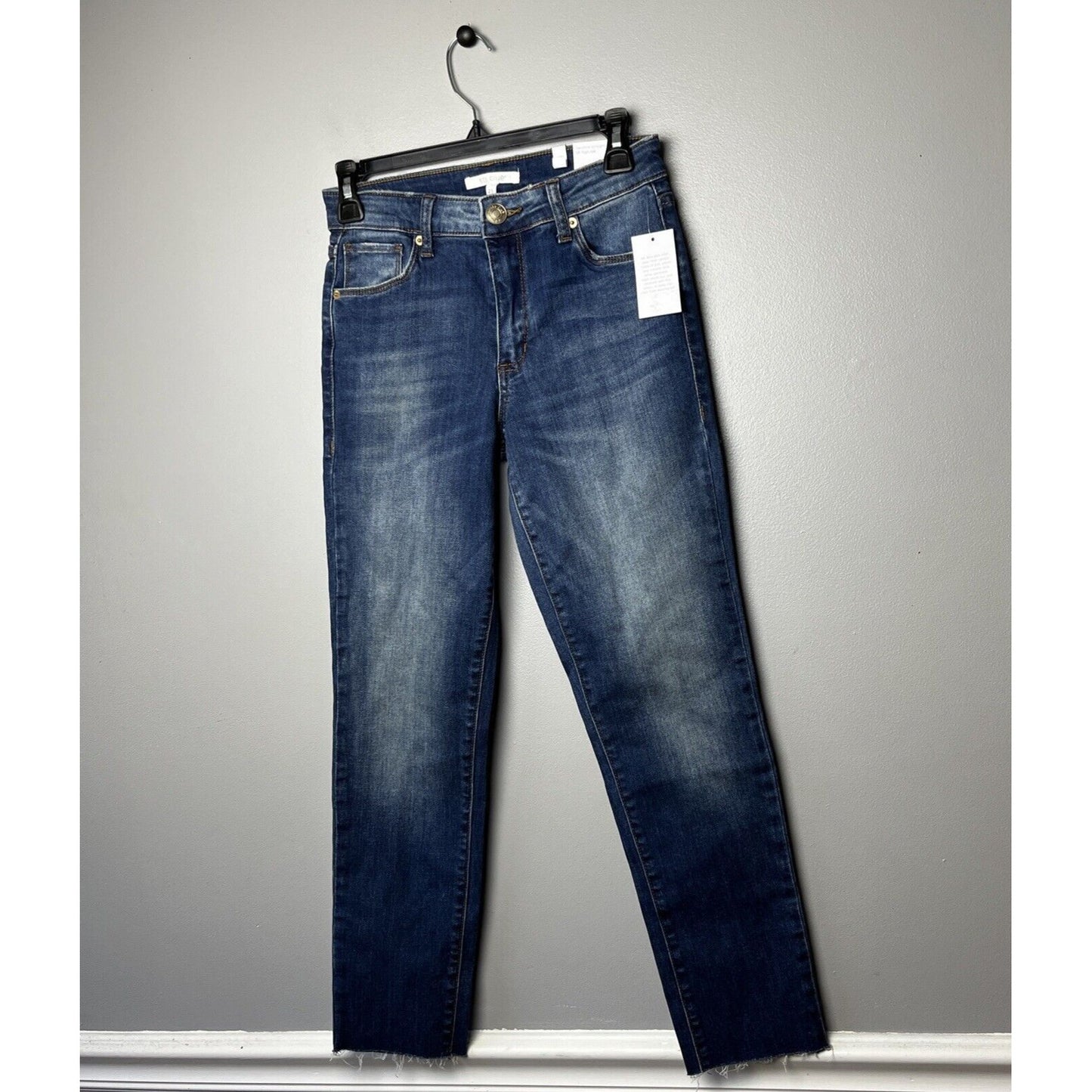 M1083 STS BLUE Caroline High Rise Straight Leg Raw Hem Jeans Blue Womens Size 23
