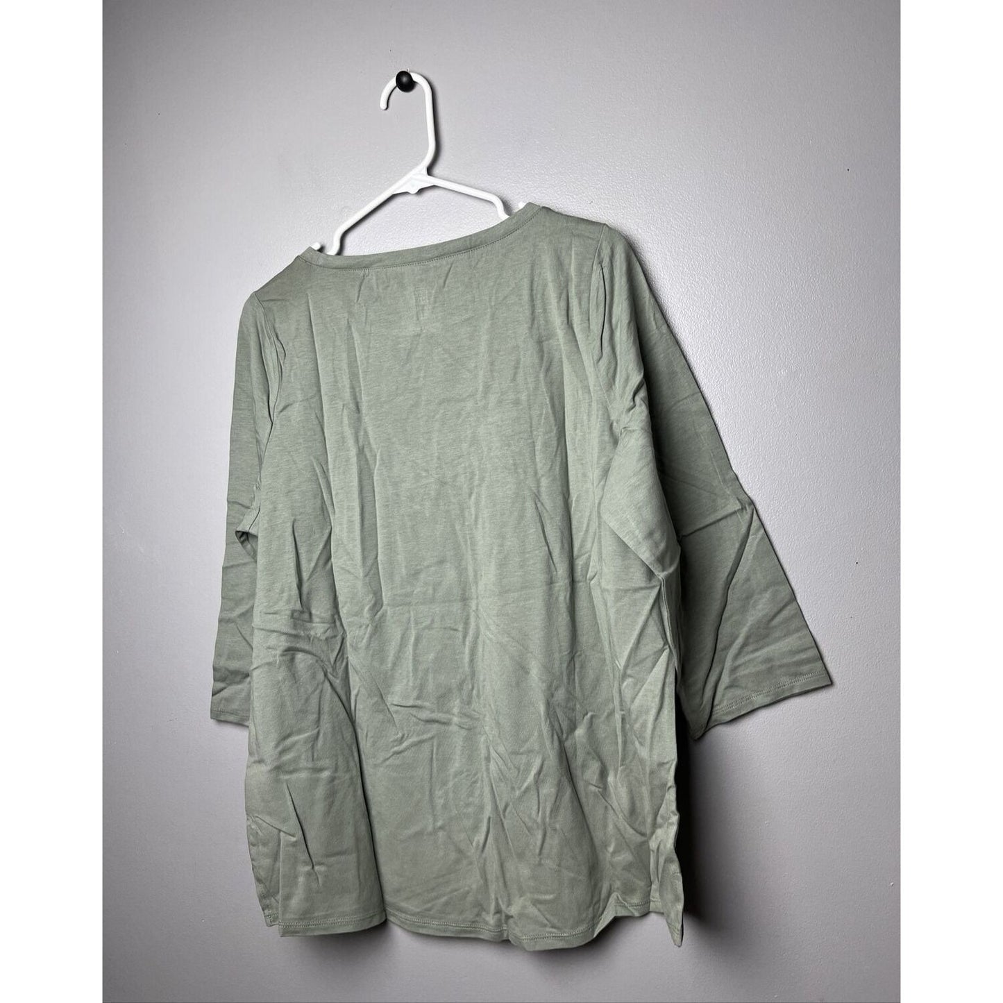 Belle Kim Gravel Set of 2 TripleLuxe Knit 3/4-Sleeve Tops- Camo/Green Tea, Large