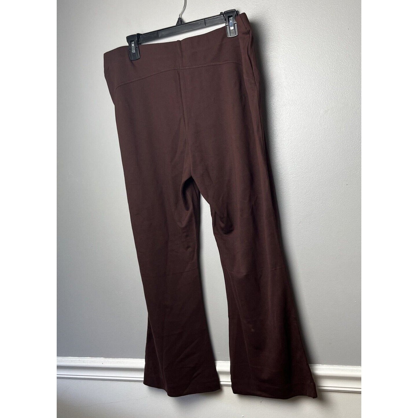 Joan Rivers Petite Pull On Full Length Boot Cut Pants Espresso PL NEW A384600