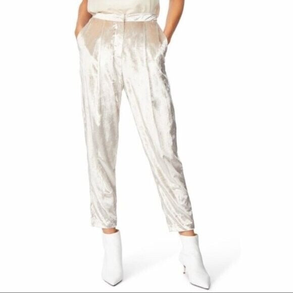 HABITUAL VELVET RAYON BLEND CHAMPAGNE TROUSERS