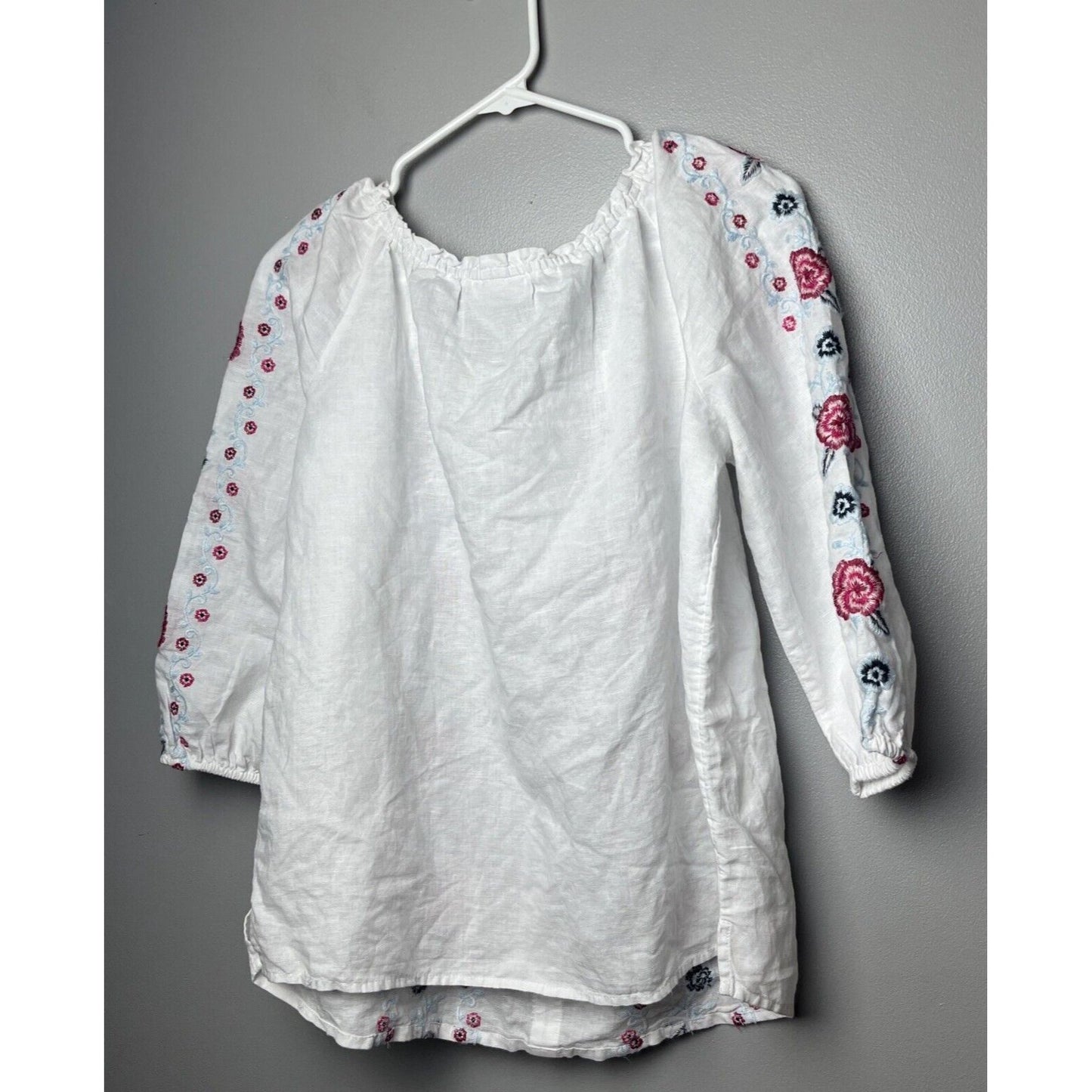 Women's Linen Embroidered Front Blouse Charter Club Luxury Size Small