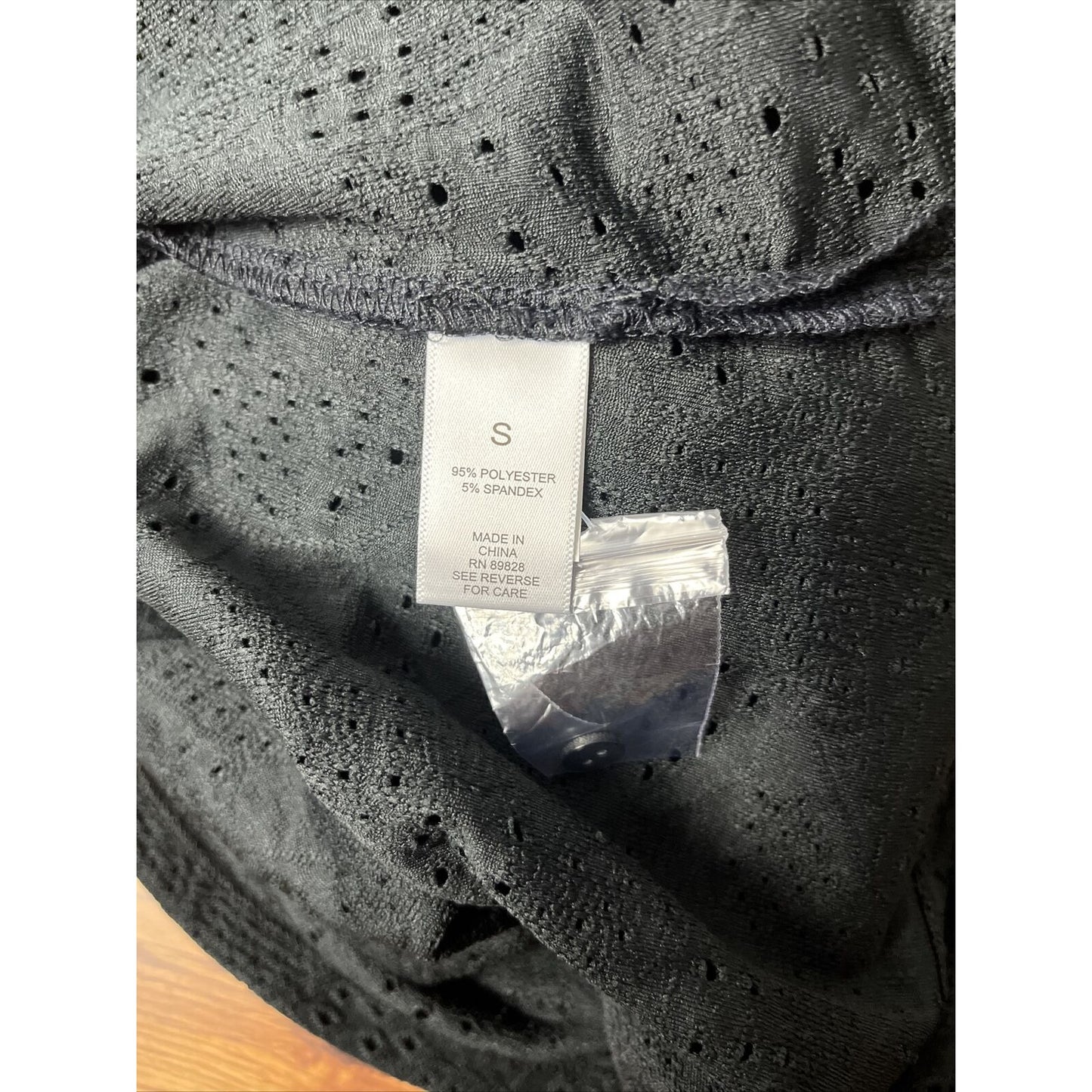 LOGO by Lori Goldstein Stretch Eyelet Button Front Cardigan Black, Small