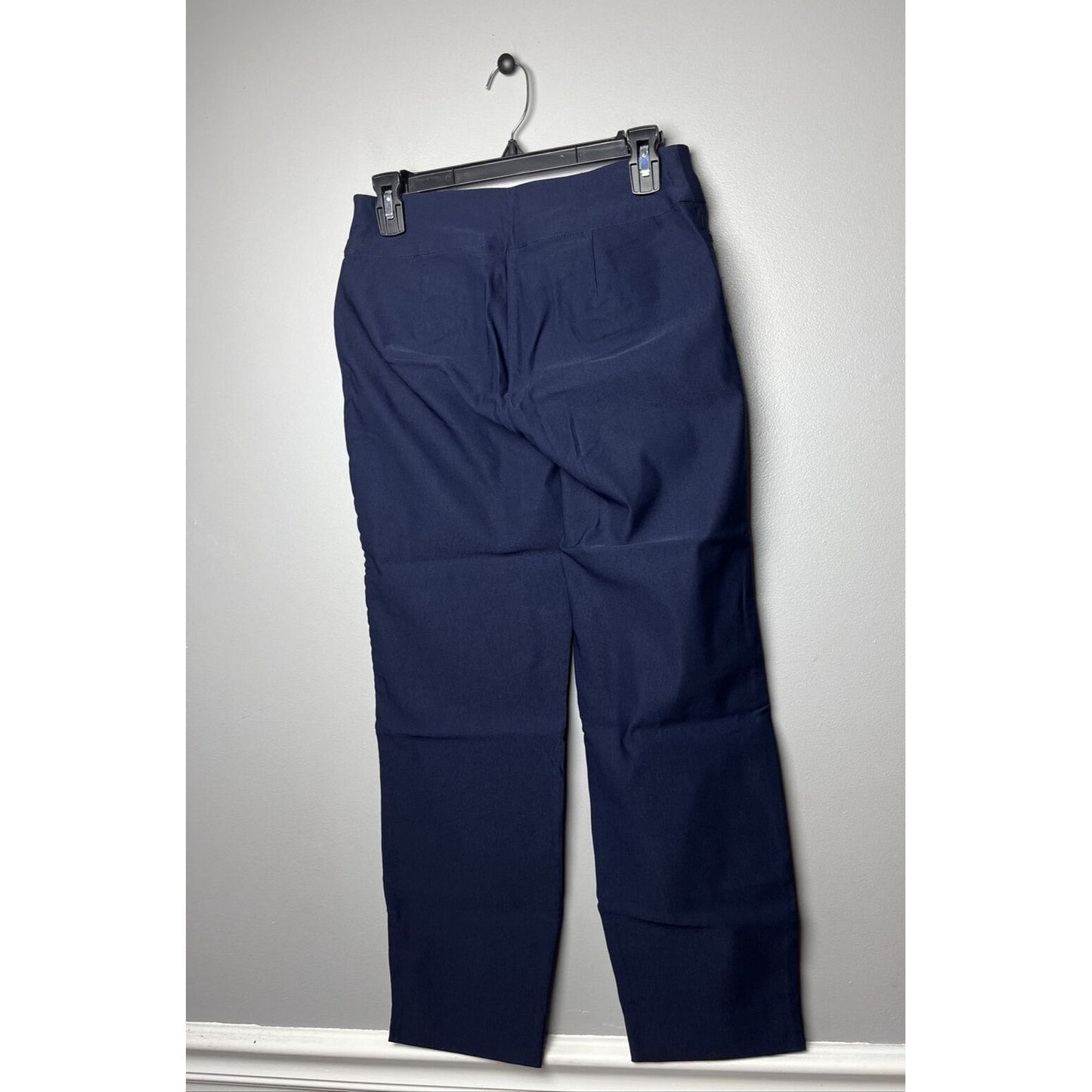 Susan Graver Women's Petite Pants 4P Ultra Pull-on Ankle w/Zip Pock Navy A378571