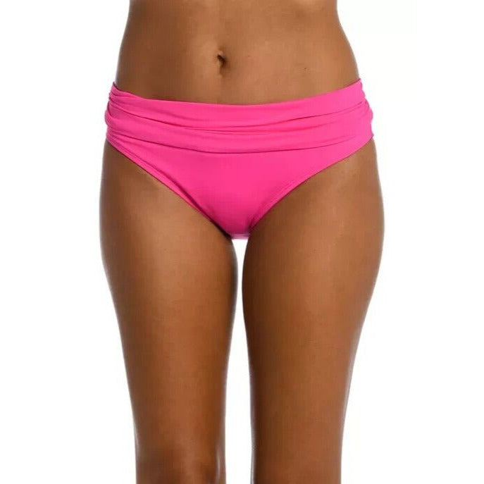 $59 La Blanca Standard Island Goddess Shirred Band Hipster Bikini Bottom Size 12