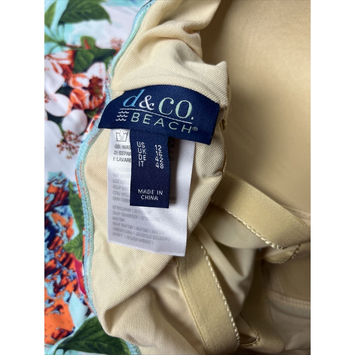 Denim & Co. Beach V-Neck Wrap Front Swim Dress (Bright Tropical, Reg 12) A468465
