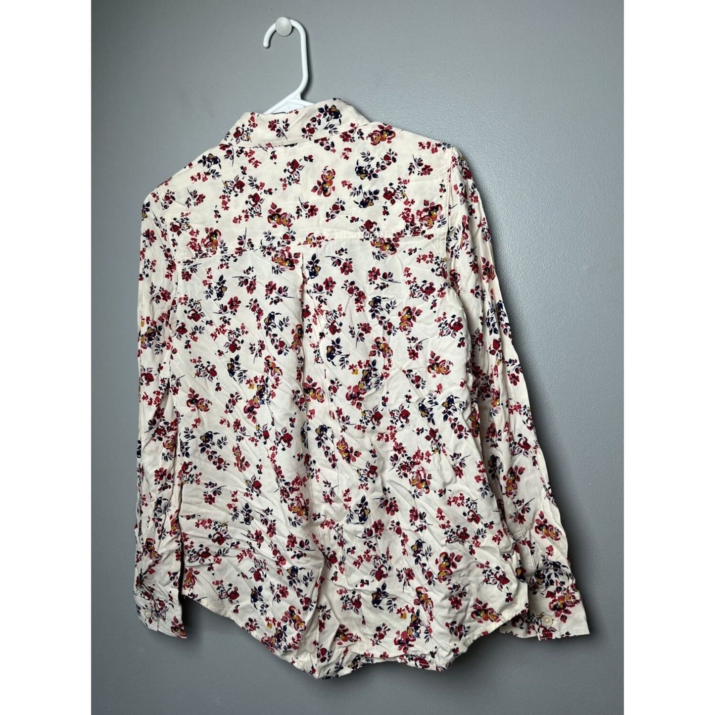 Beach Lunch Lounge Floral Blouse Women's Size S Long Sleeve Button Down