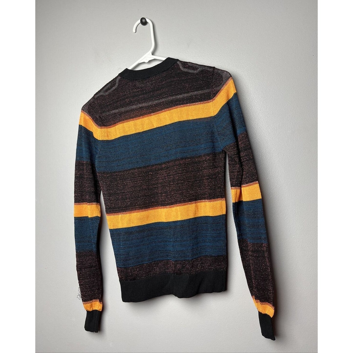 Scotch & Soda Women's Long Sleeve Lurex Striped Pullover, X-Small