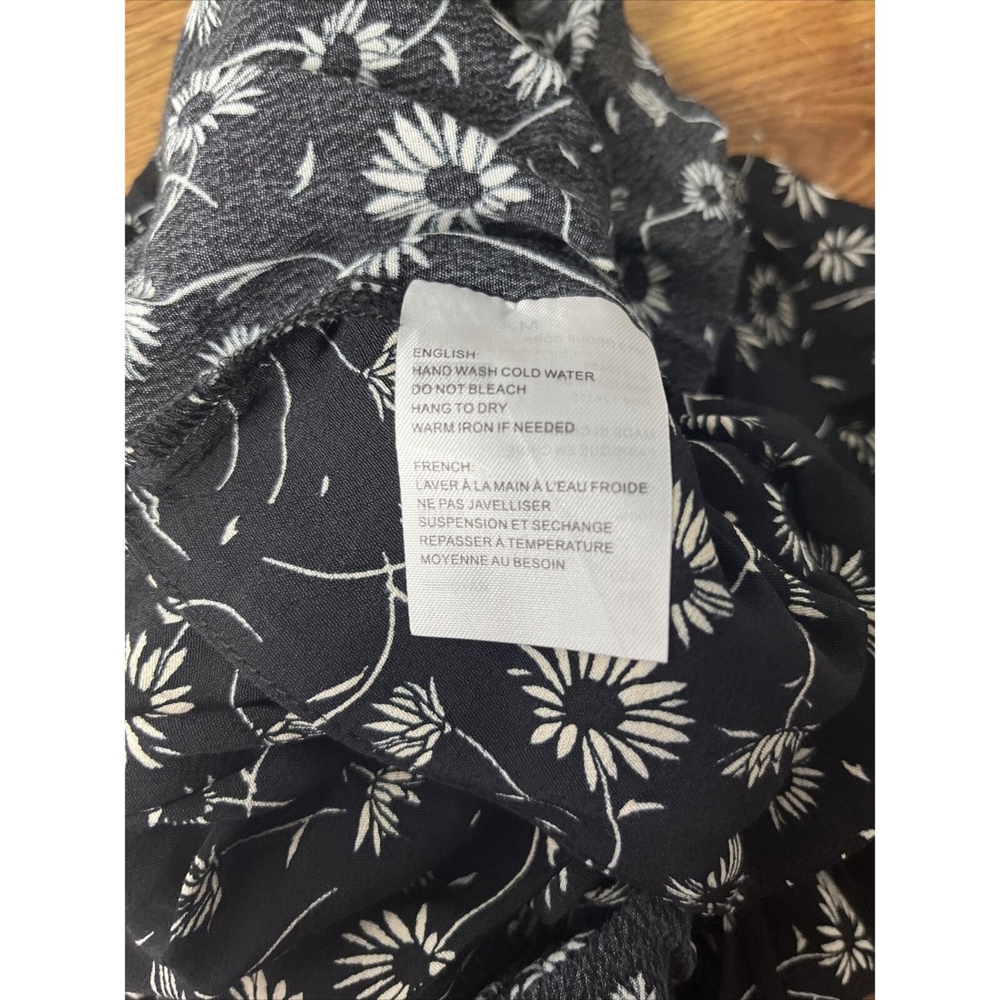 Nordstrom Cropped Blouse Tie Front Black Elodie Medium New