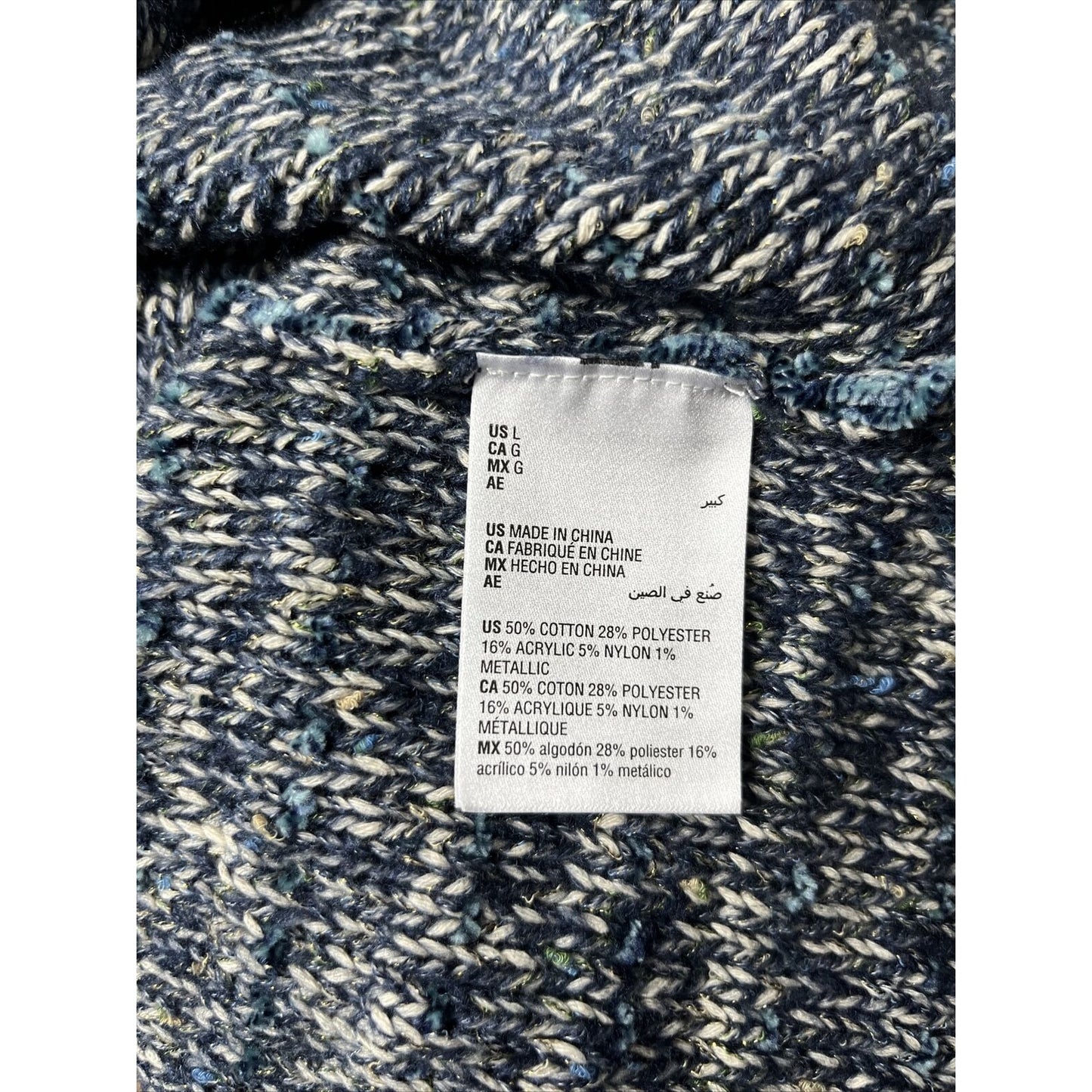 MSRP $60 Style & Co Striped Sweater Blue Size Large