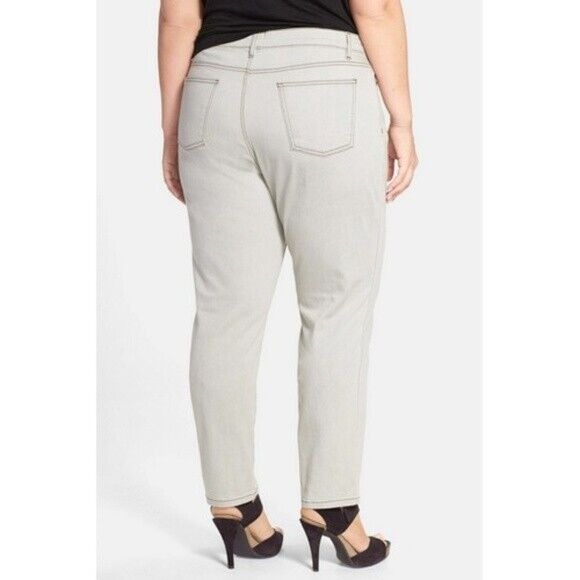 NWT Eileen Fisher Organic Cotton Blend Skinny Jeans, Plus Size 24W - CEMENT GRAY