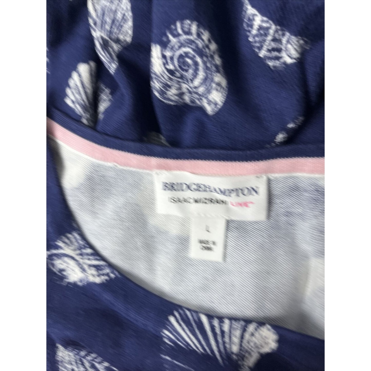 Isaac Mizrahi Live Bridgehampton Printed Shell Sweater Tank Large Sz Navy Top