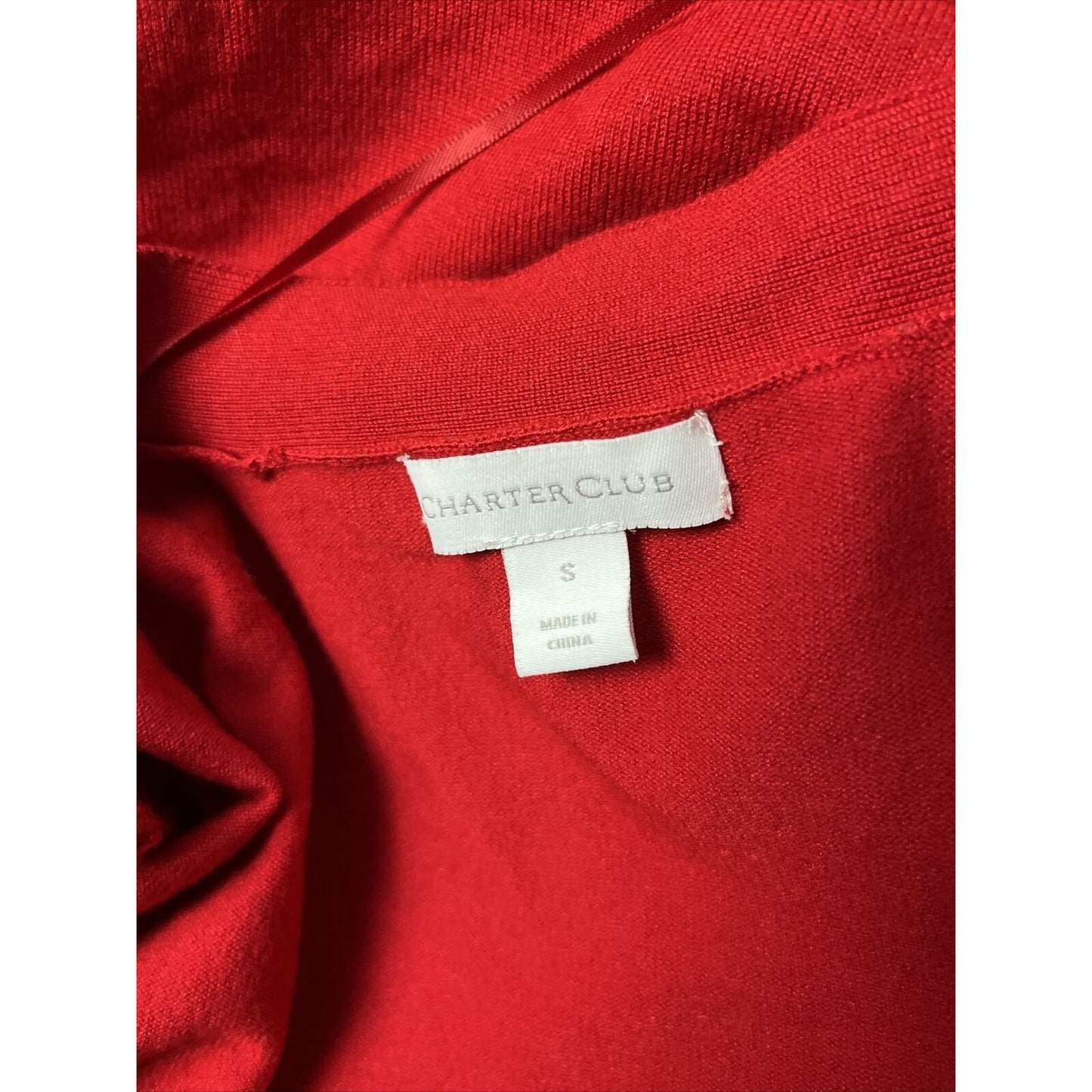 Charter Club Women's Red Open-Front Cardigan