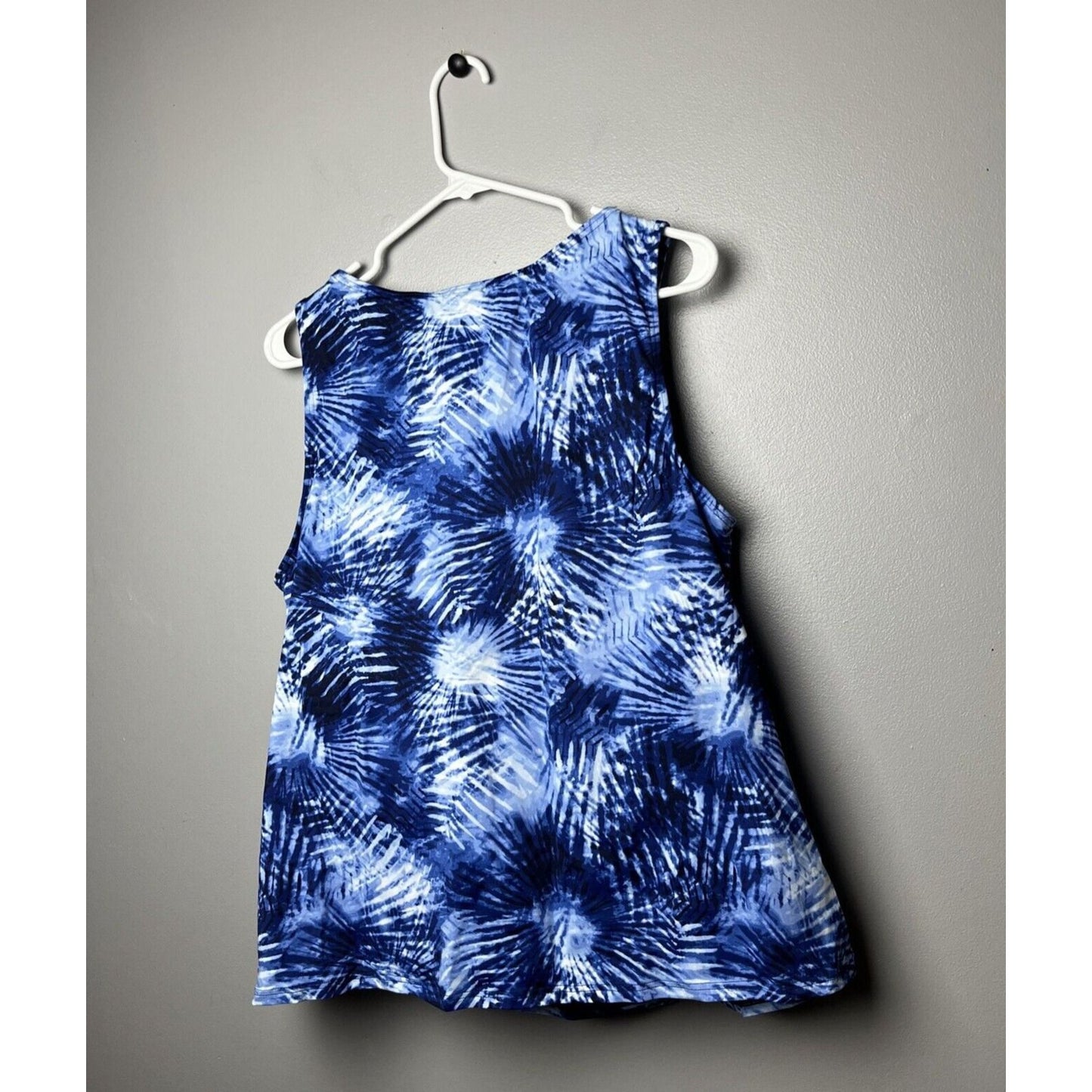 Lands' End High Neck UPF 50 Top Tankini Tie Dye Palm 18W NWOT