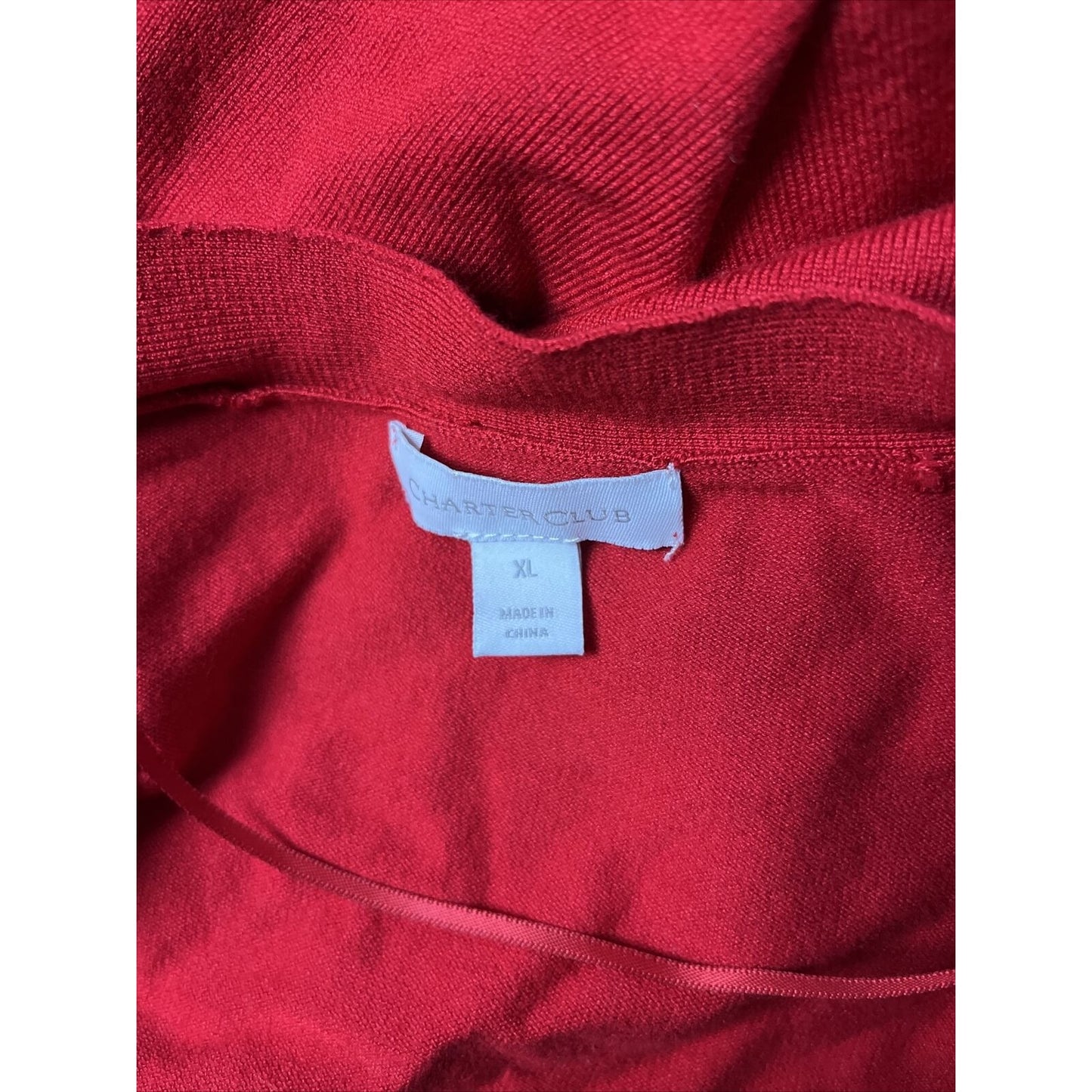 Charter Club Women's Red Open-Front Cardigan