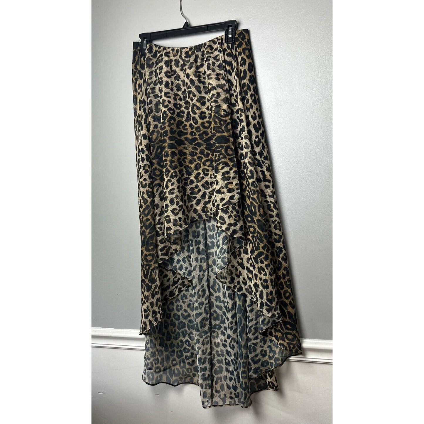 AllSaints NWT Hi-Low Leopard Slvina Leppo Skirt Black Tan Size 6