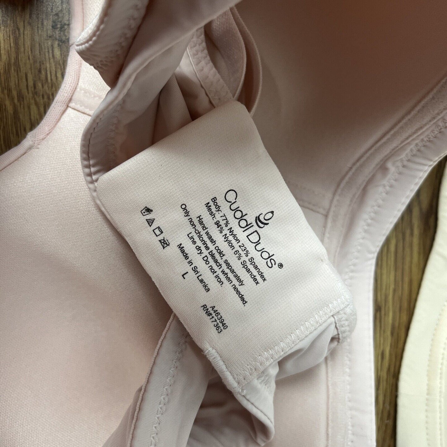 Cuddl Duds Sz L One Size Set of 2 Smooth Micro Lightly Lined Bra Pink and Beige