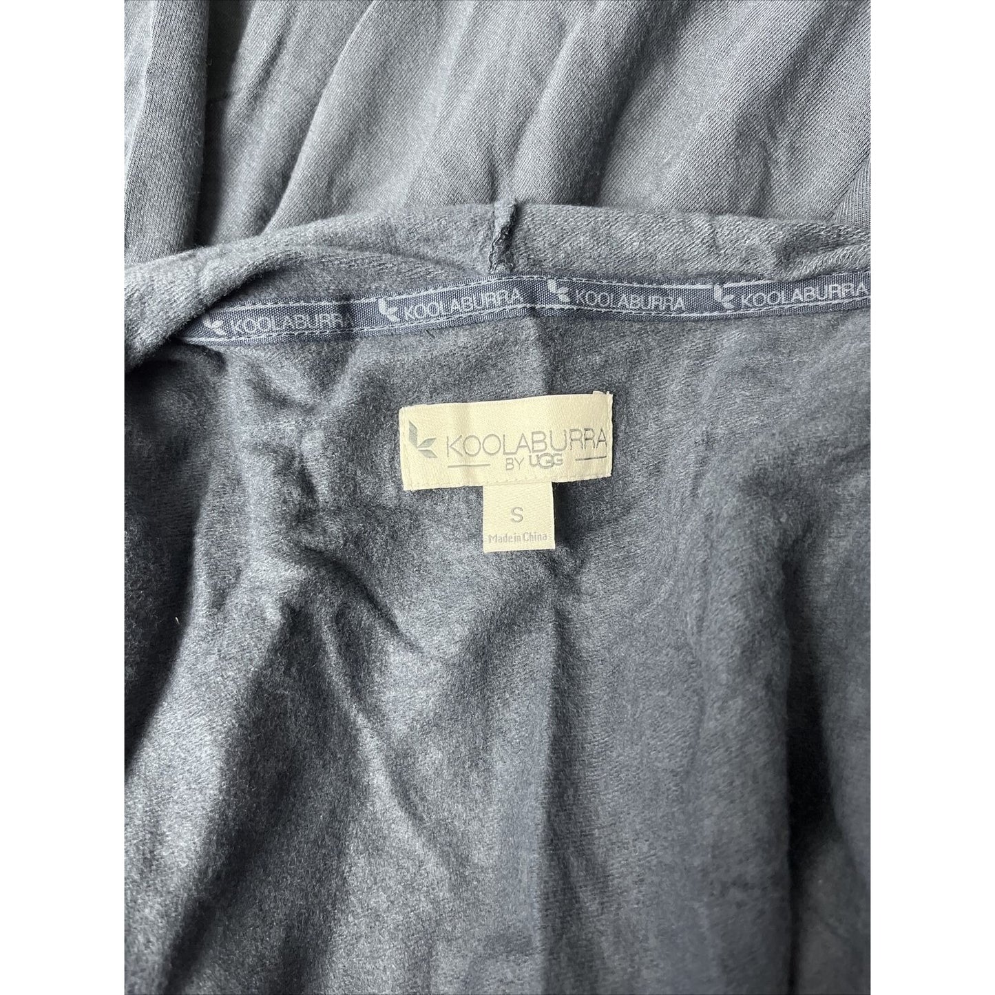Koolaburra by UGG Brushed Back French Terry Hooded Cardigan Sweater Blue Night S