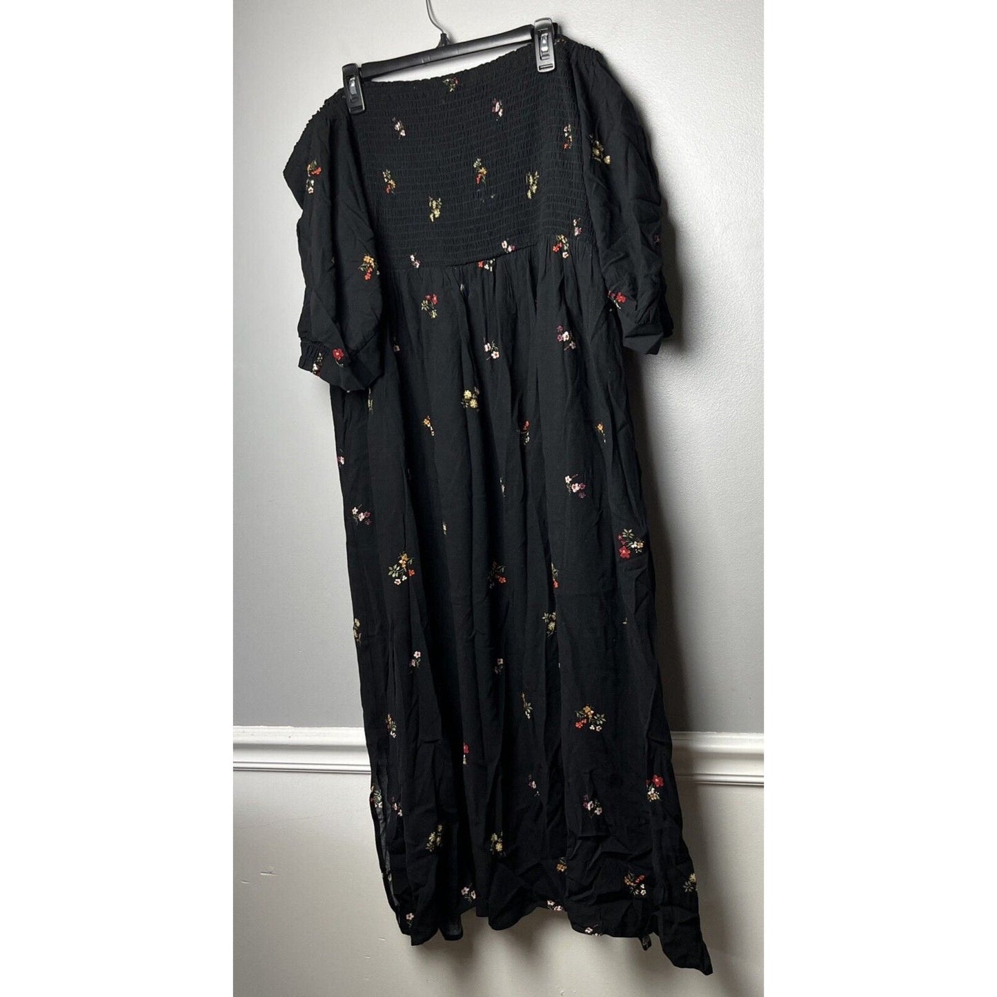 All Worthy Hunter McGrady Floral Printed Plus Size Midi Dress Puff Sleeves 3X