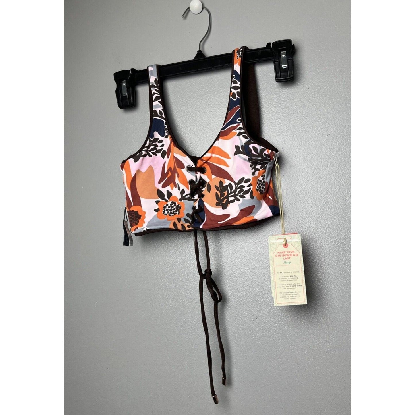 Maaji Dazzling Reversible Bikini Top, Women's Size M, Brown - NEW