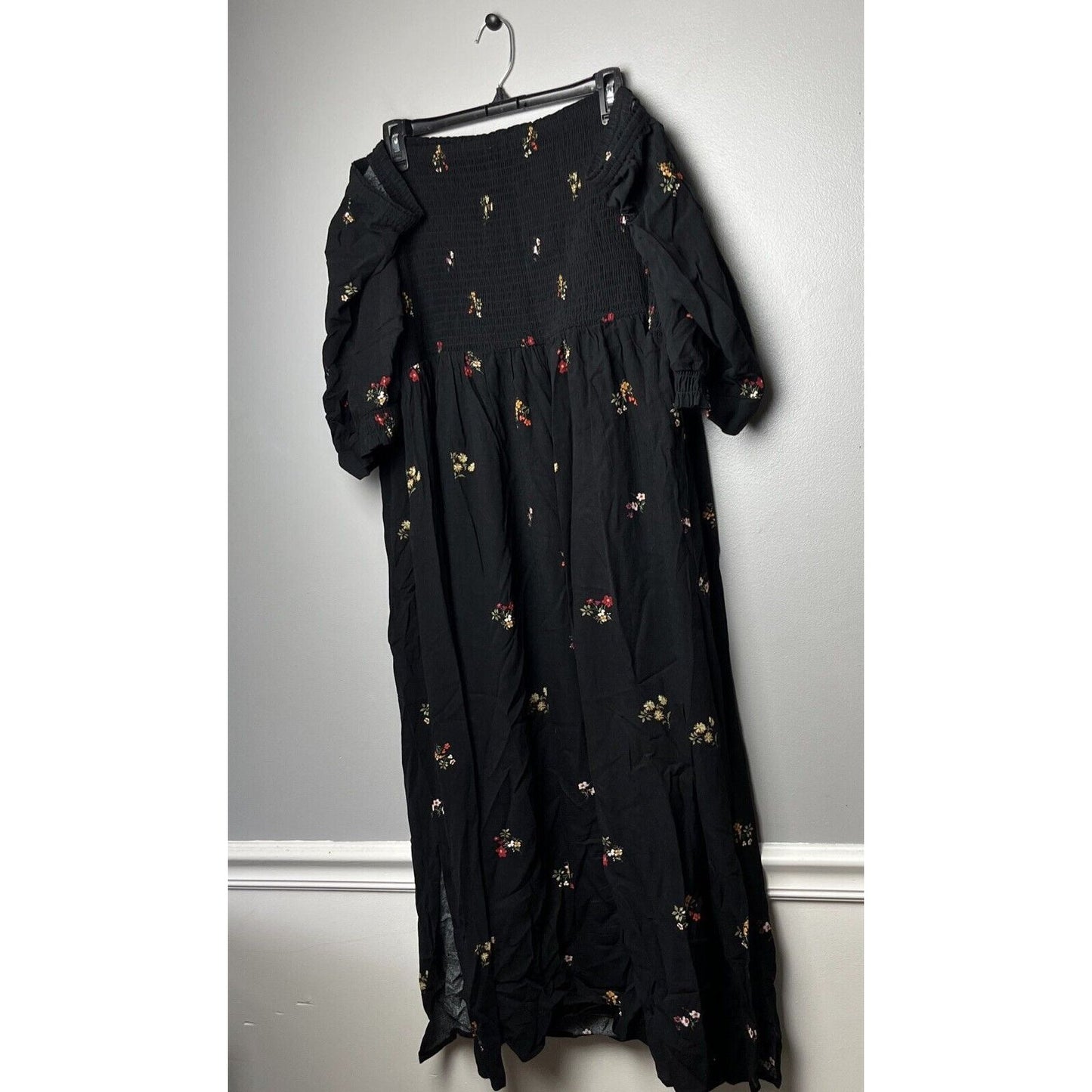 All Worthy Hunter McGrady Floral Printed Plus Size Midi Dress Puff Sleeves 3X