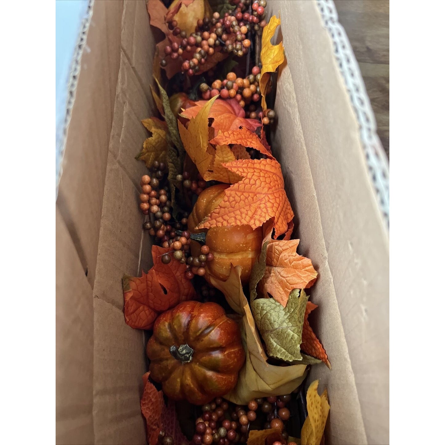 National Tree Company Artificial Autumn Garland, Orange, Made with Pumpkins, NWD