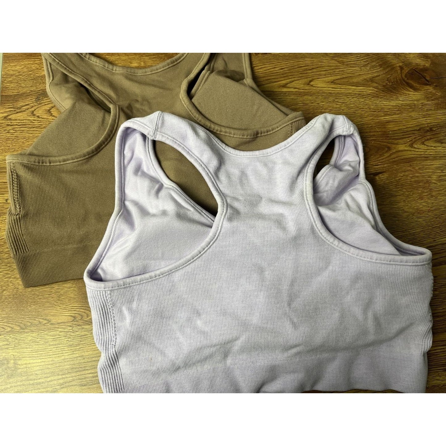AnyBody Set of 2 Rib Knit Seamless Bras (Brownie/Lilac, 1X) A393149