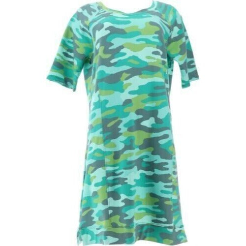 Sport Savvy Printed Terry Raglan Elbow Slv Dress Sea Pine Camo XL NWOT A487111
