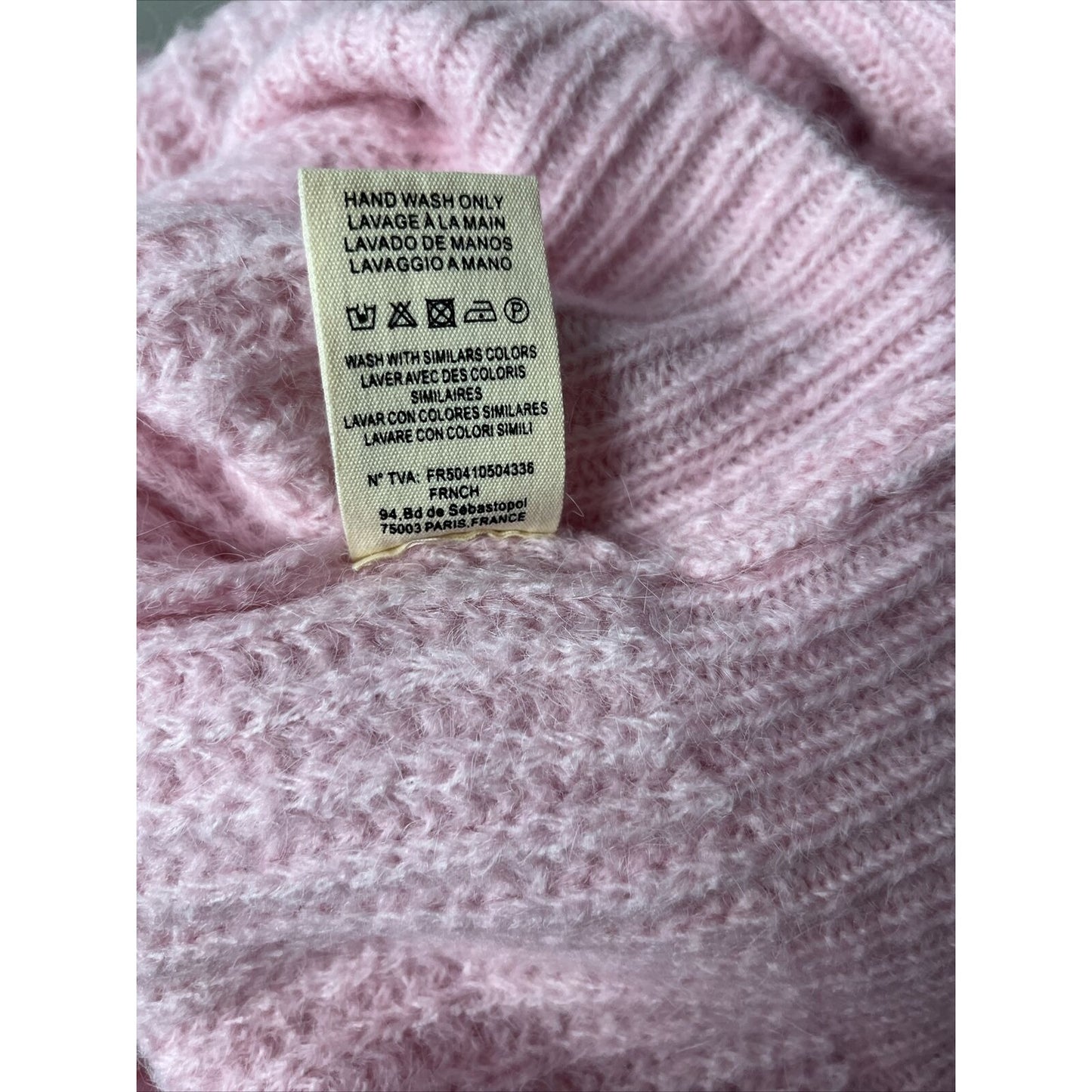 FRNCH Paris Women's Pink Pullover Mock Neck Sweater, Size S/M