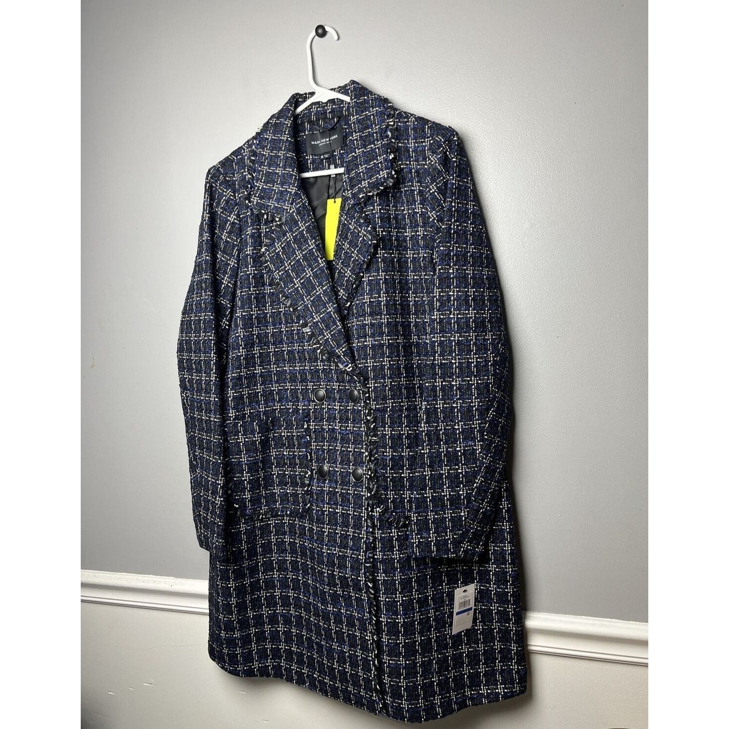 Marc New York Double-Breasted Plaid Tweed Coat MSRP $320 Size XL # 21B 559 NEW