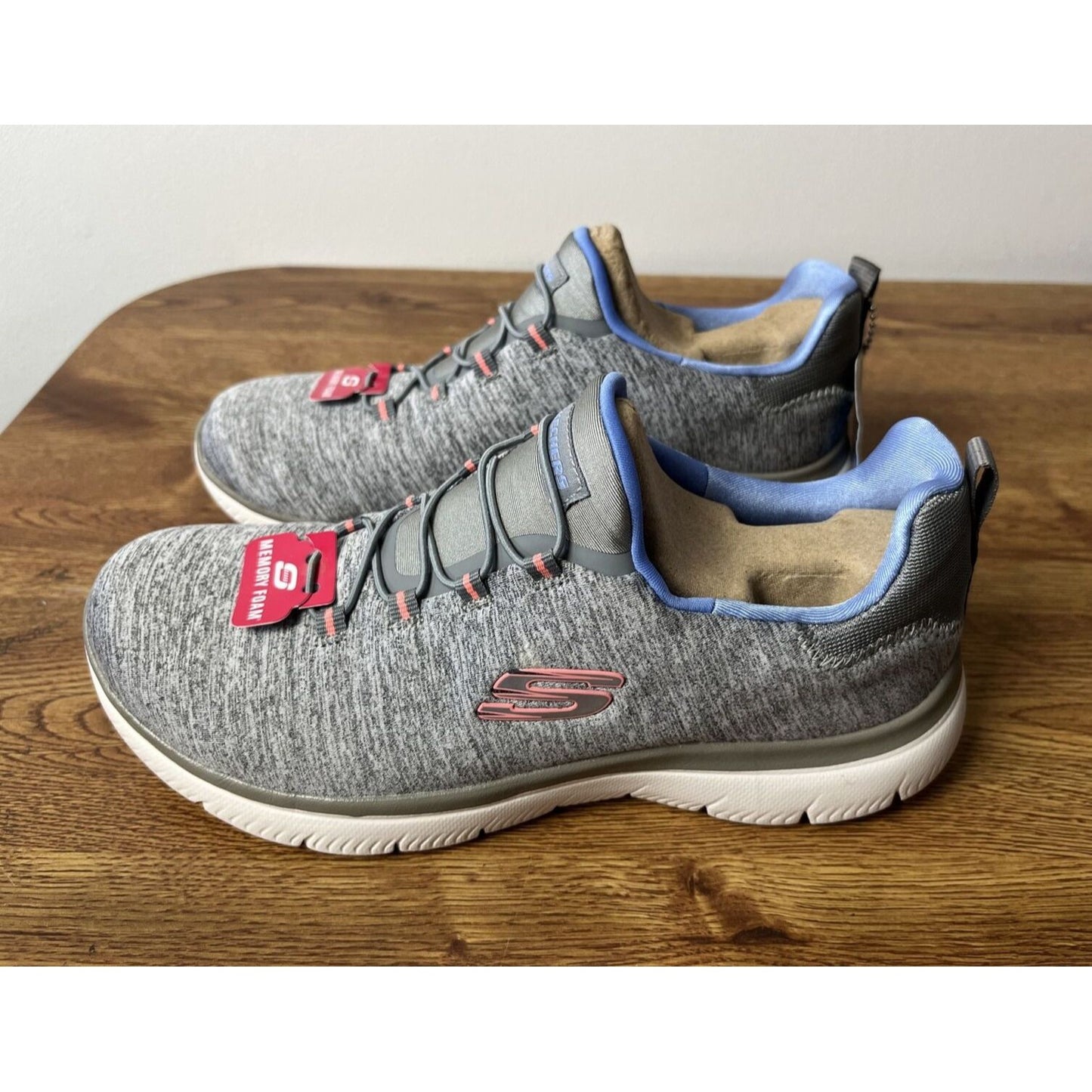 Skechers Womens Summits Quick Getaway 12983 Gray Running Shoes Sneakers Size 8