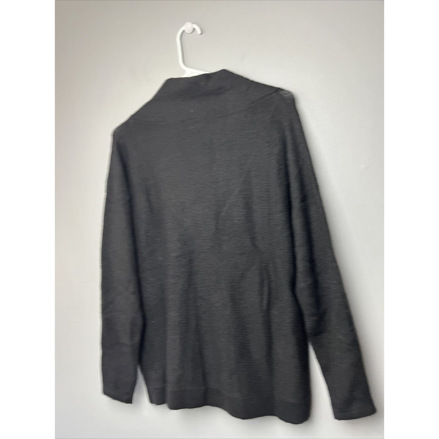 Laurie Felt Wrap Front Sweater with Long-Sleeves (Black, Small) A399789