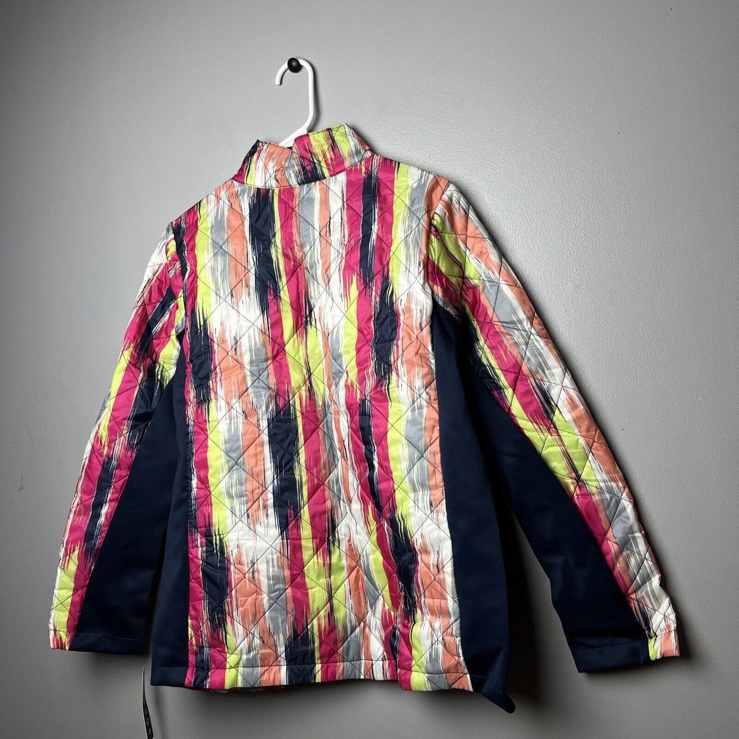 Nuage Diamond Quilted Jacket with Knit Side Trims (Pastel Brush, Small) A473393