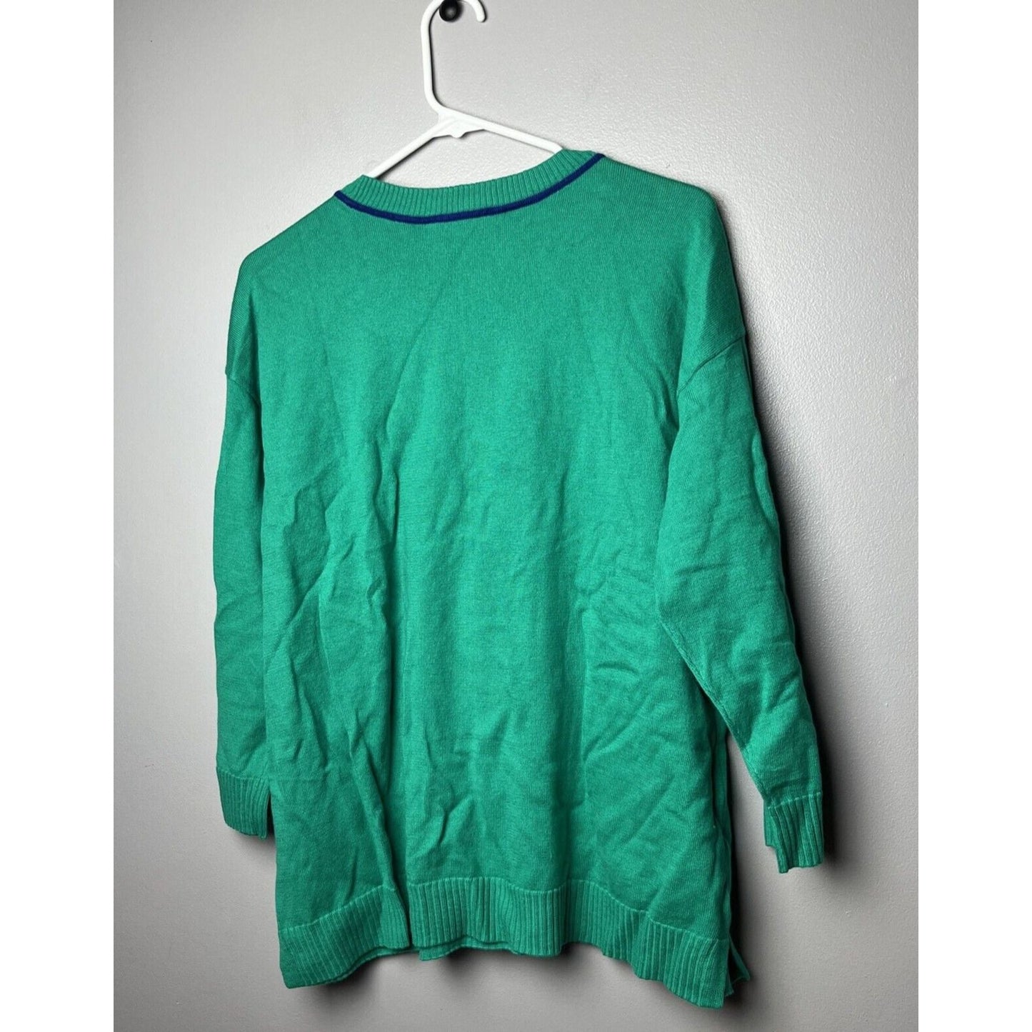 Isaac Mizrahi Live! Drop Shoulder Pullover w/ Contrast Piping (Jade, M) A471739