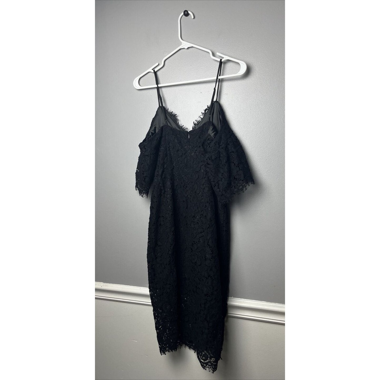 Bardot Womens Size 4 Karlie Lace Off-The-Shoulder Sheath Dress Black