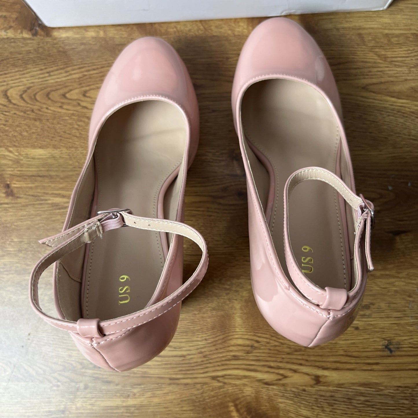 Allegra K Women's Platform Ankle Strap Chunky Heel Mary Janes Pumps 9, Pink