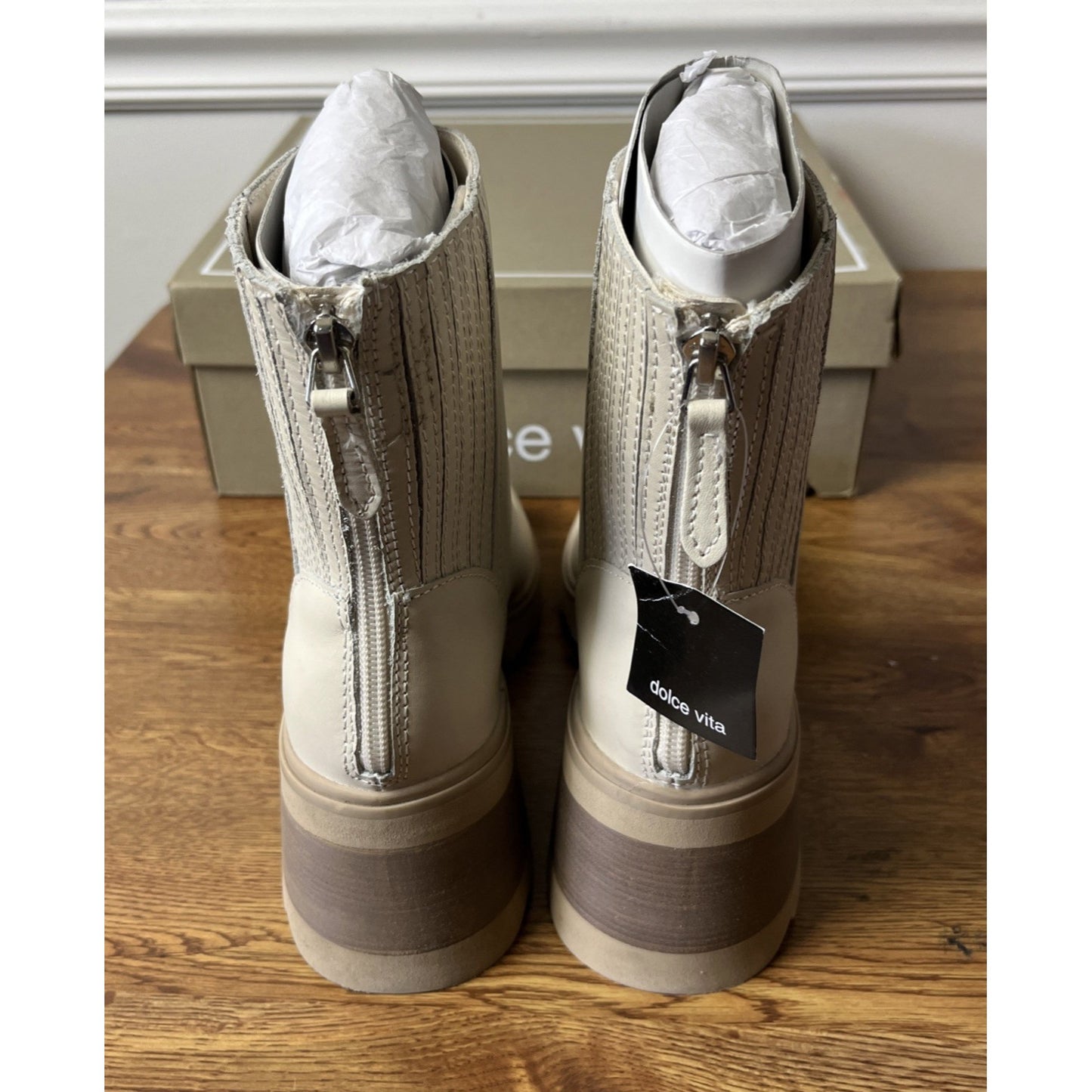 Dolce Vita women's martey h2o boots in IVORY LEATHER - Size 7