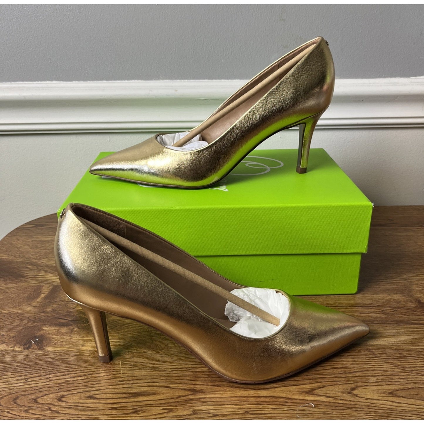 Sam Edelman Vienna Women's Pump Gold Leather Size 7