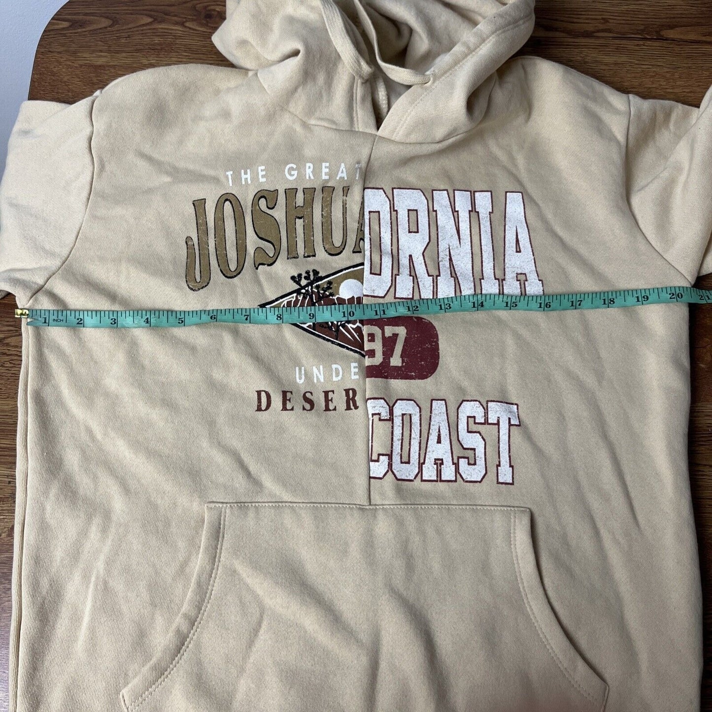Vinyl Icons Joshua Tree & Cali Coast Split Graphic Hoodie Pebble Size Small NWT