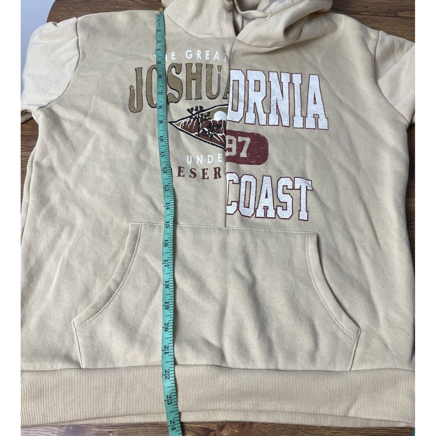 Vinyl Icons Joshua Tree & Cali Coast Split Graphic Hoodie Pebble Size Small NWT