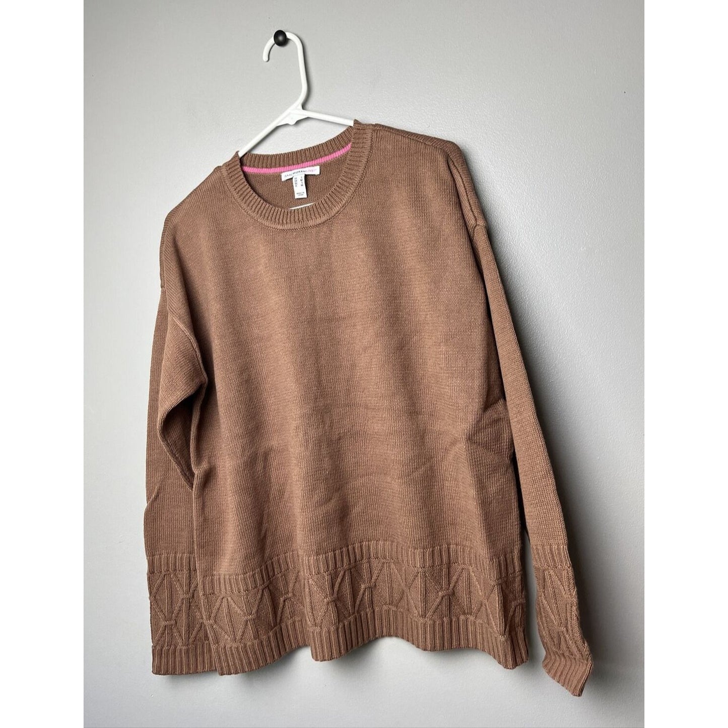 NWT Womens Isaac Mizrahi Live! Pullover Crew-Neck Sweater with Novelty Trim - S