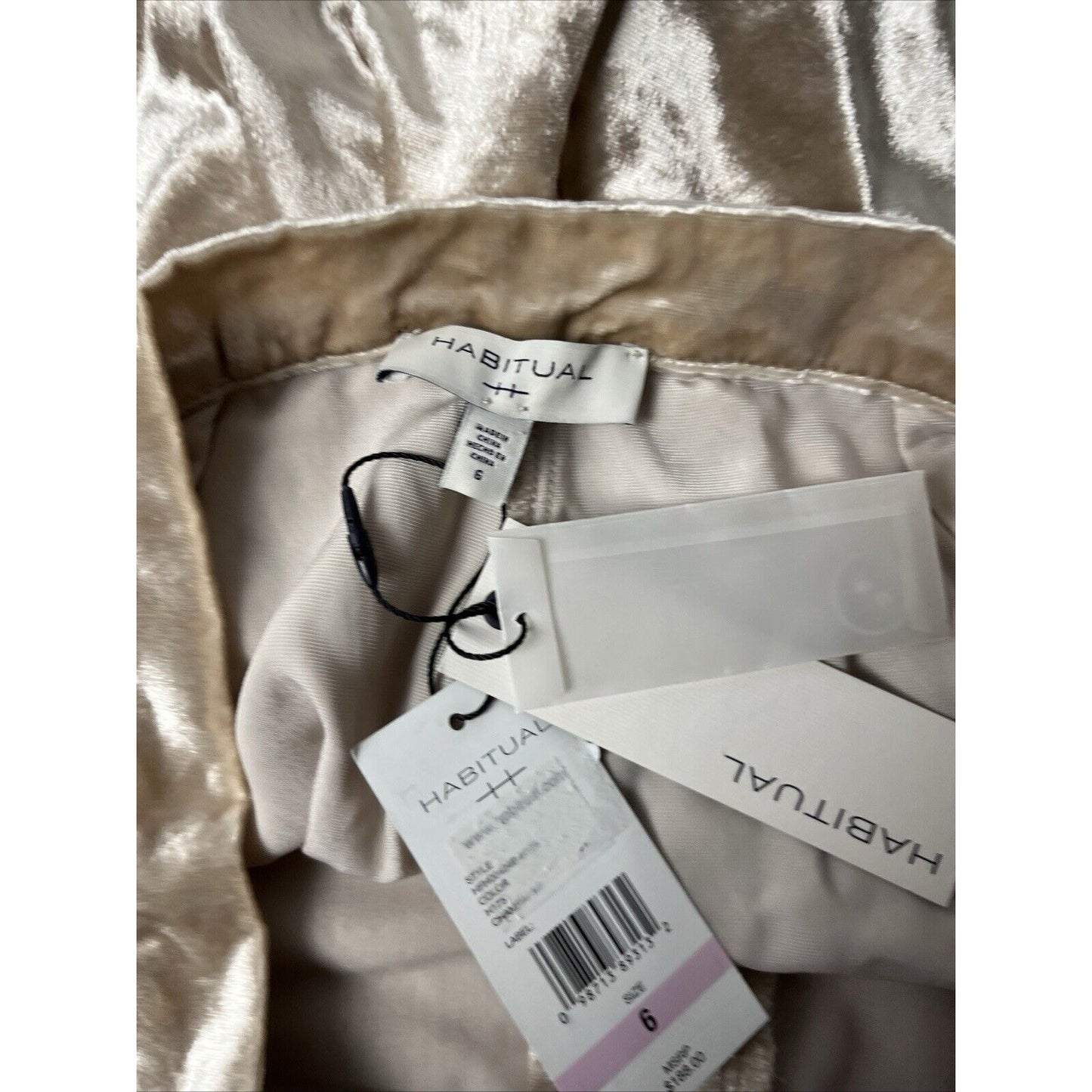 HABITUAL VELVET RAYON BLEND CHAMPAGNE TROUSERS