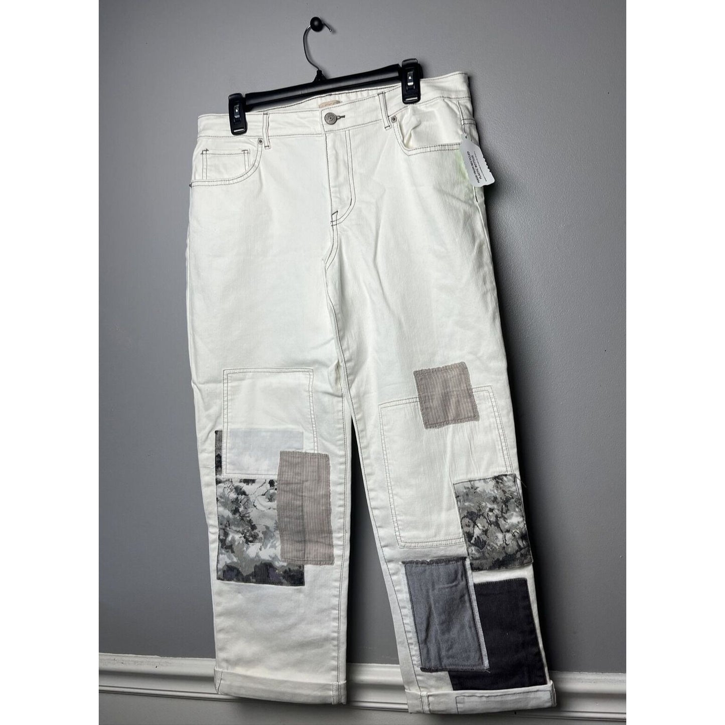 LOGO Lavish by Lori Goldstein Slim-Leg Boyfriend Jeans-Alabaster-Reg 12-A395470