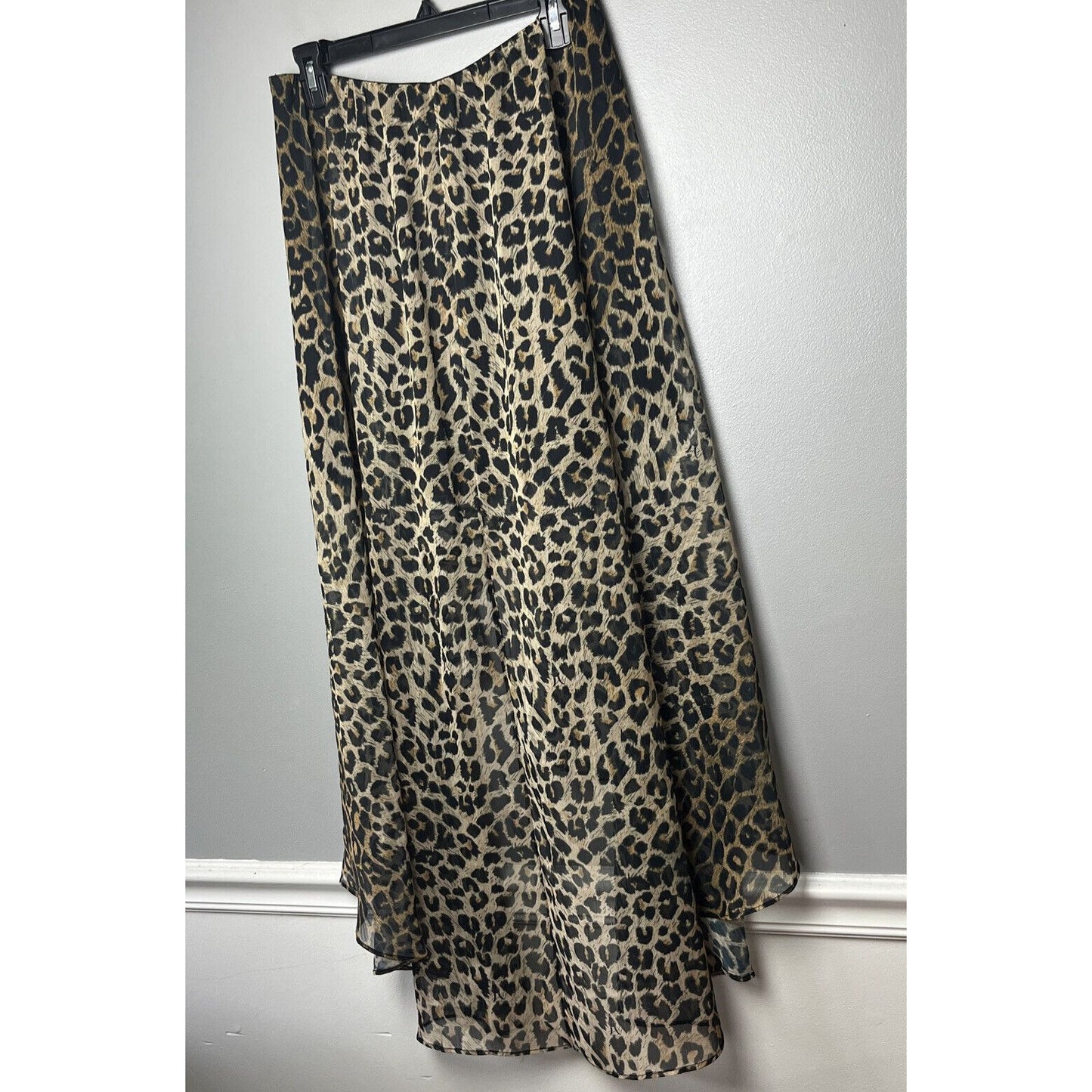 AllSaints NWT Hi-Low Leopard Slvina Leppo Skirt Black Tan Size 6
