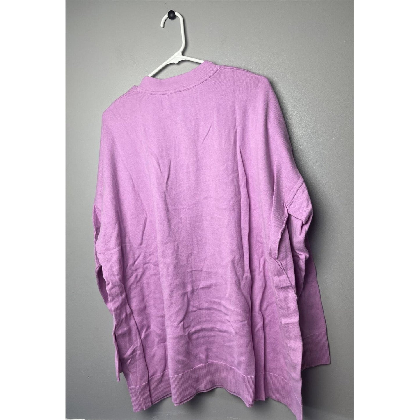 Isaac Mizrahi Live! SOHO Henley Sweater w/ Drop Shoulder Peony Size 2X
